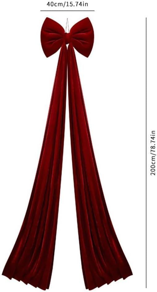 Long Bow Christmas Tree Topper Wreath Bows for Christmas Tree Decoration