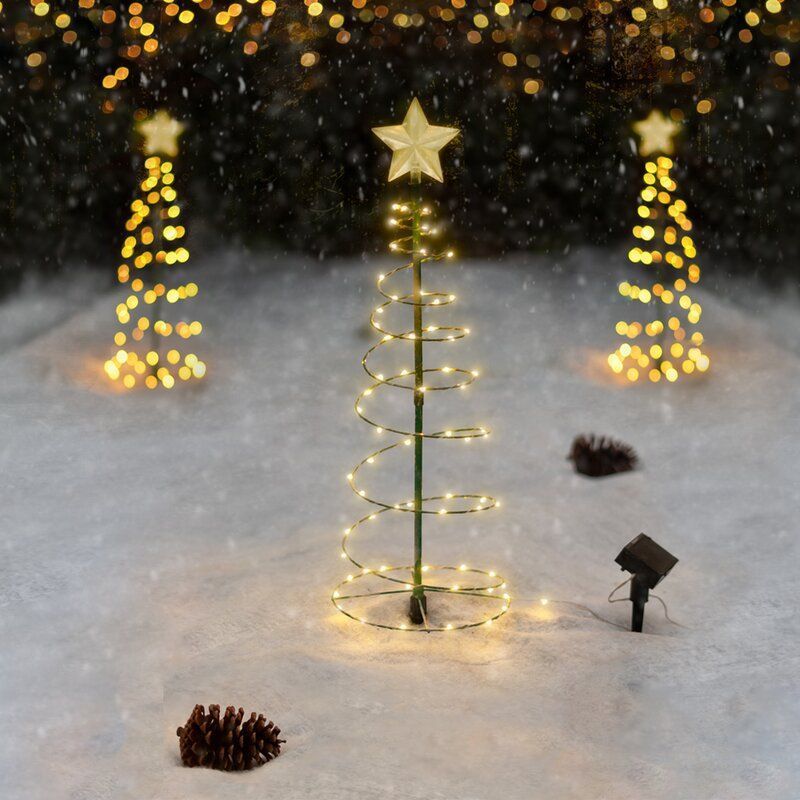 Solar LED Christmas Tree Light Outdoor Christmas Decoration Garden Luminous Snow Lamp