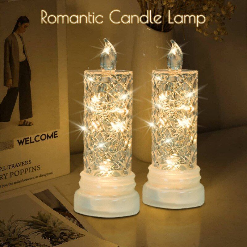 2pcs LED Tea Lights Wedding Table Candles Lamp for Wedding Birthday Party Home Decoration