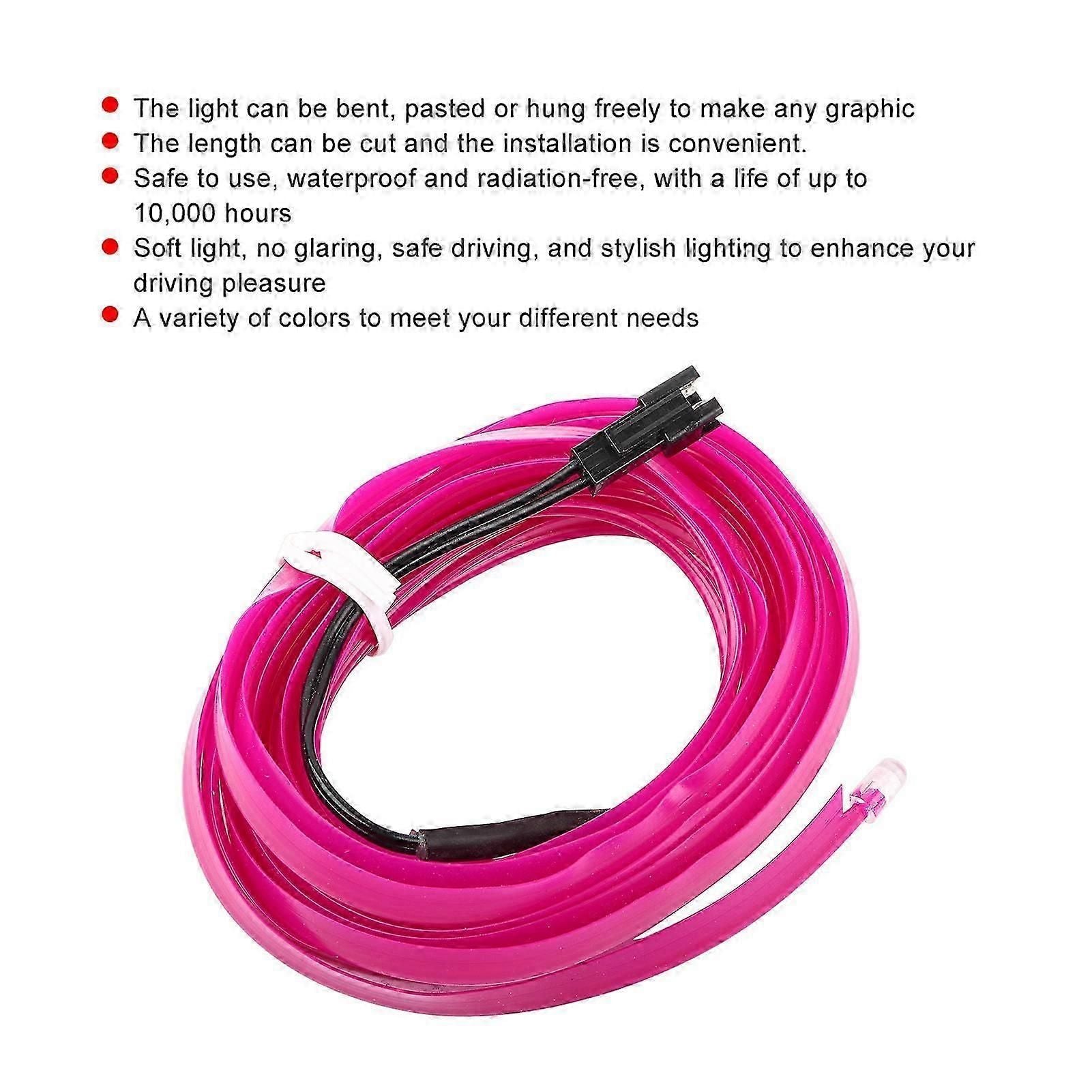 Car Decorative Light Strip Interior Lighting To Led El Cold Lamp Modification Partspurple