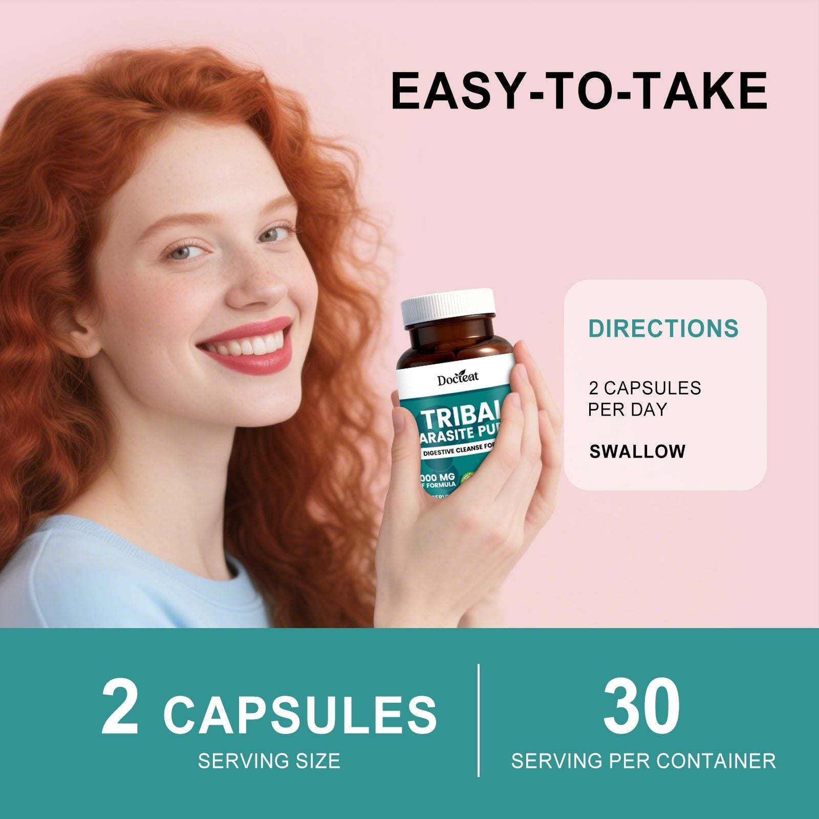 Boost Your Body Care, Daily Intestinal Support Capsules with Natural Ingredients ,60 capsules