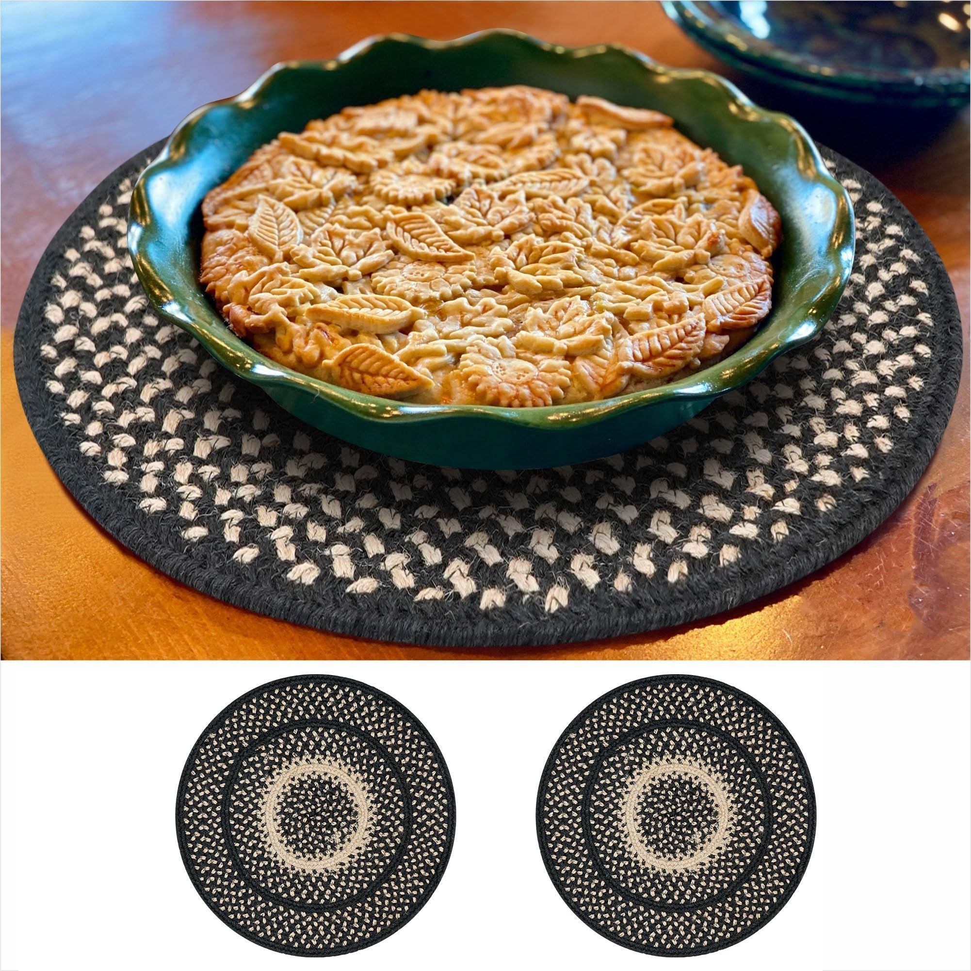 2pcs Jute Manchester Trivets for Hot Pot Holders