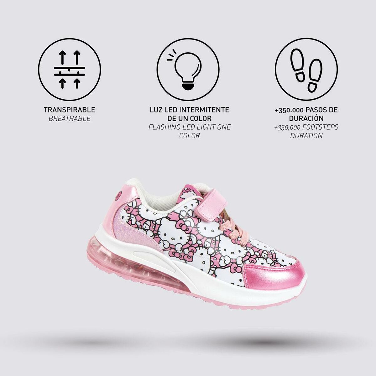 LED Trainers Hello Kitty Pink