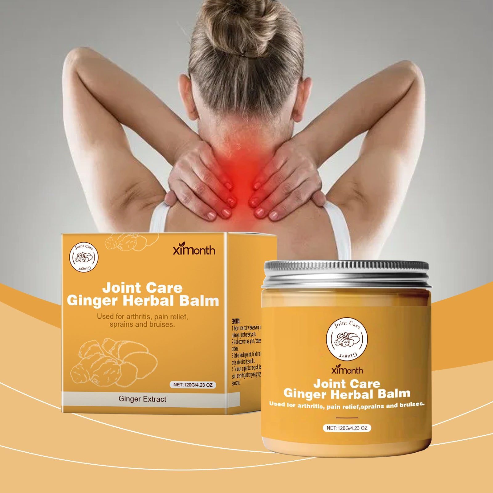 Ginger Joint Care Cream, Fast Relief for Aching Muscles and Discomfort ,120g