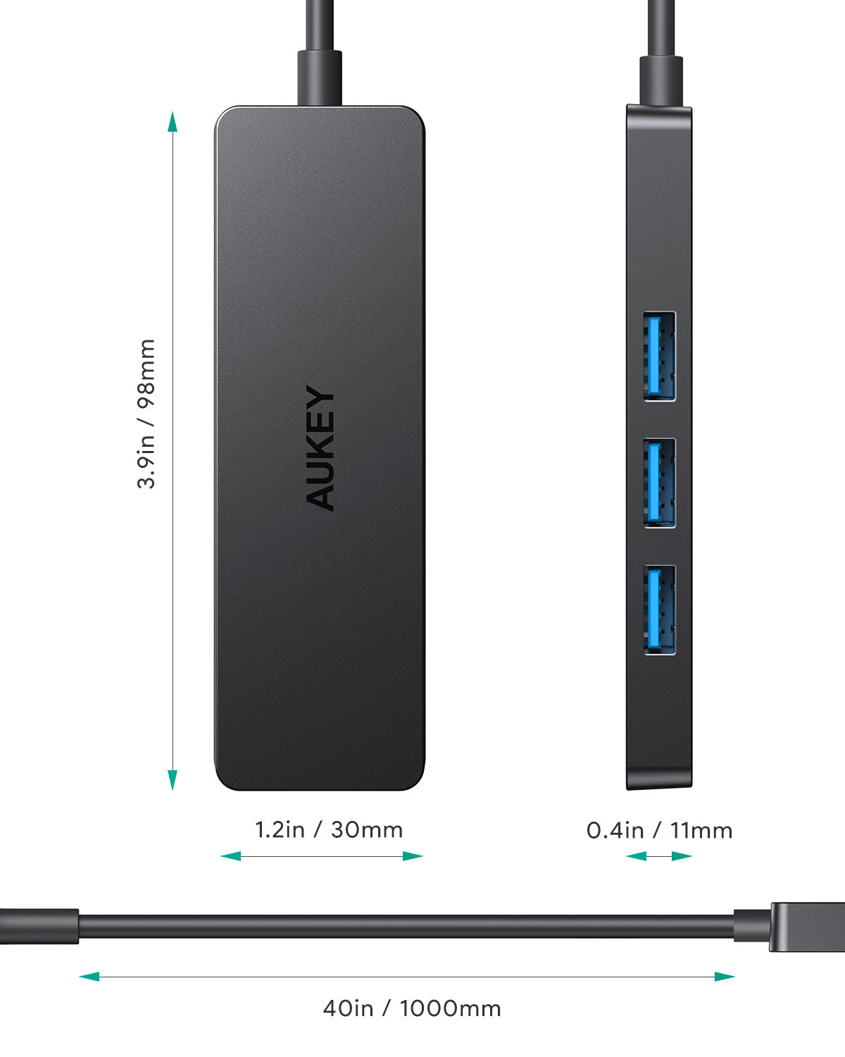 Aukey CB-H37 USB-A to 4-port USB3.0 A Hub
