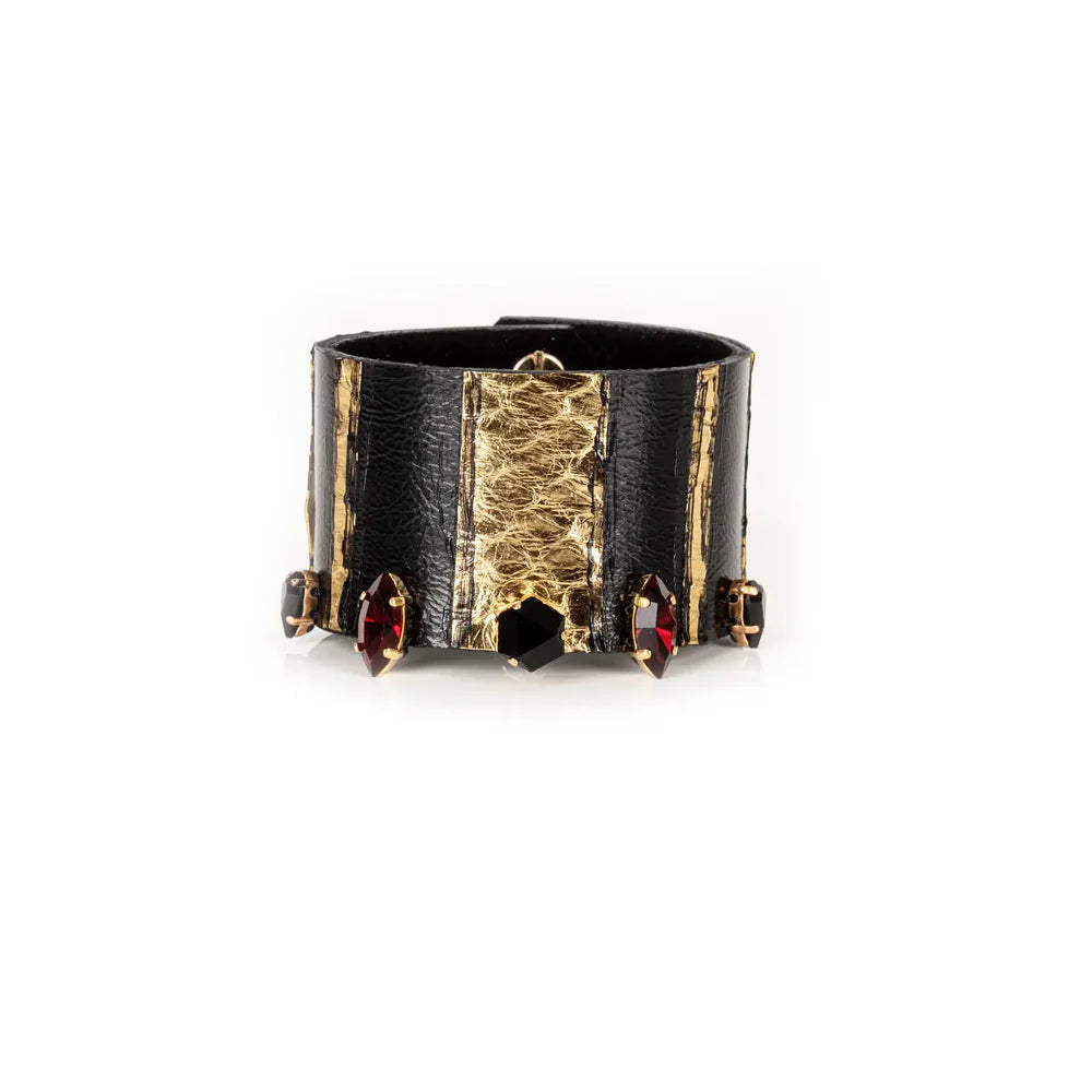 The Dark Molten Rebel Gold & Noir Statement Cuff