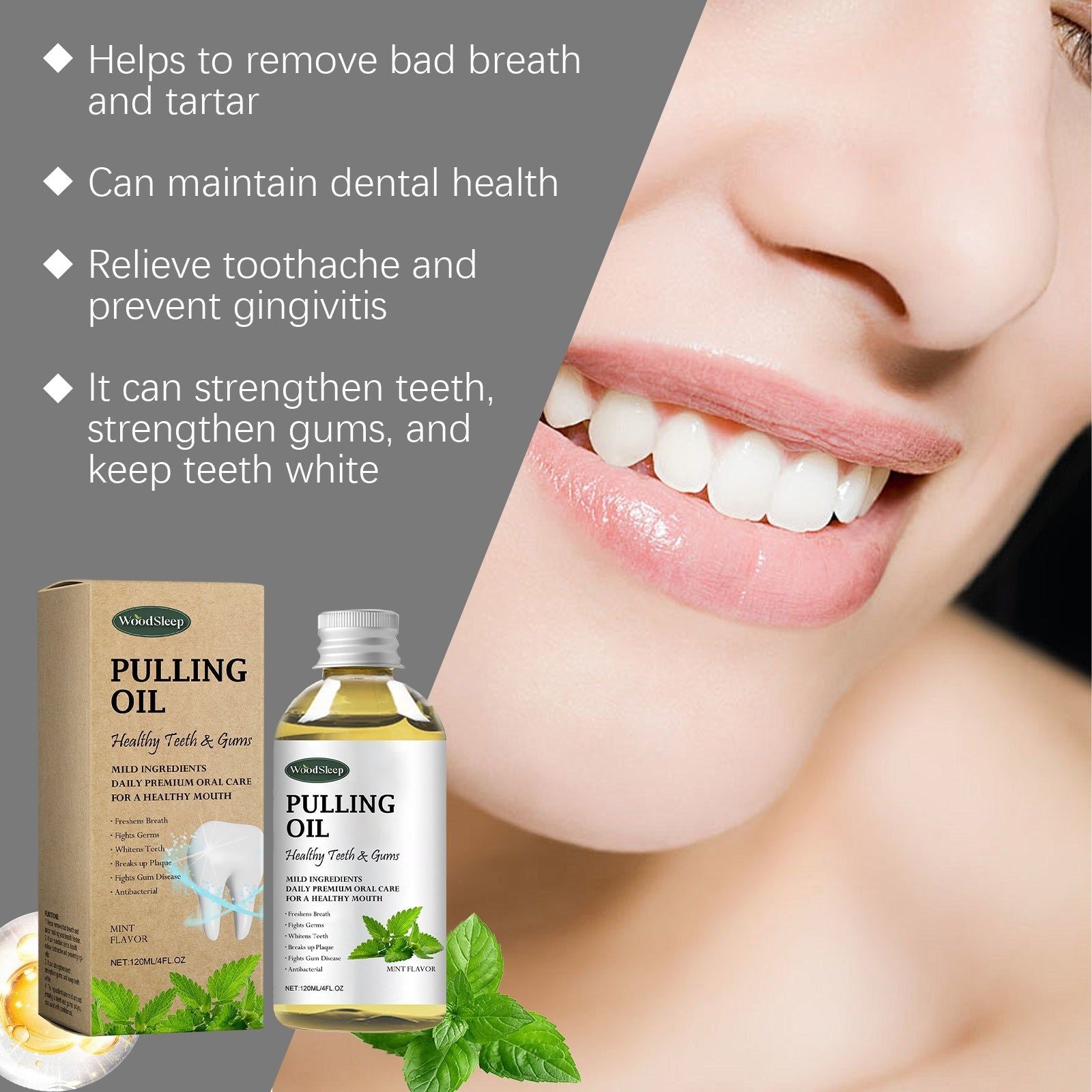 Coconut Mouthwash, Freshens Your Breath, Gentle Oral Care, Natural Ingredients ,120ml