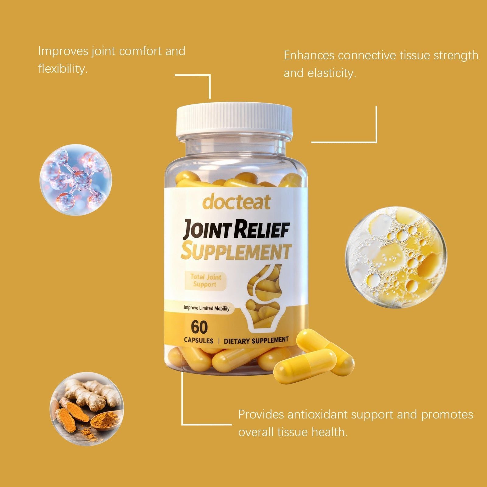 Premium Joint Care Capsules, Support Flexibility, Strength, and Mobility ,60 capsules