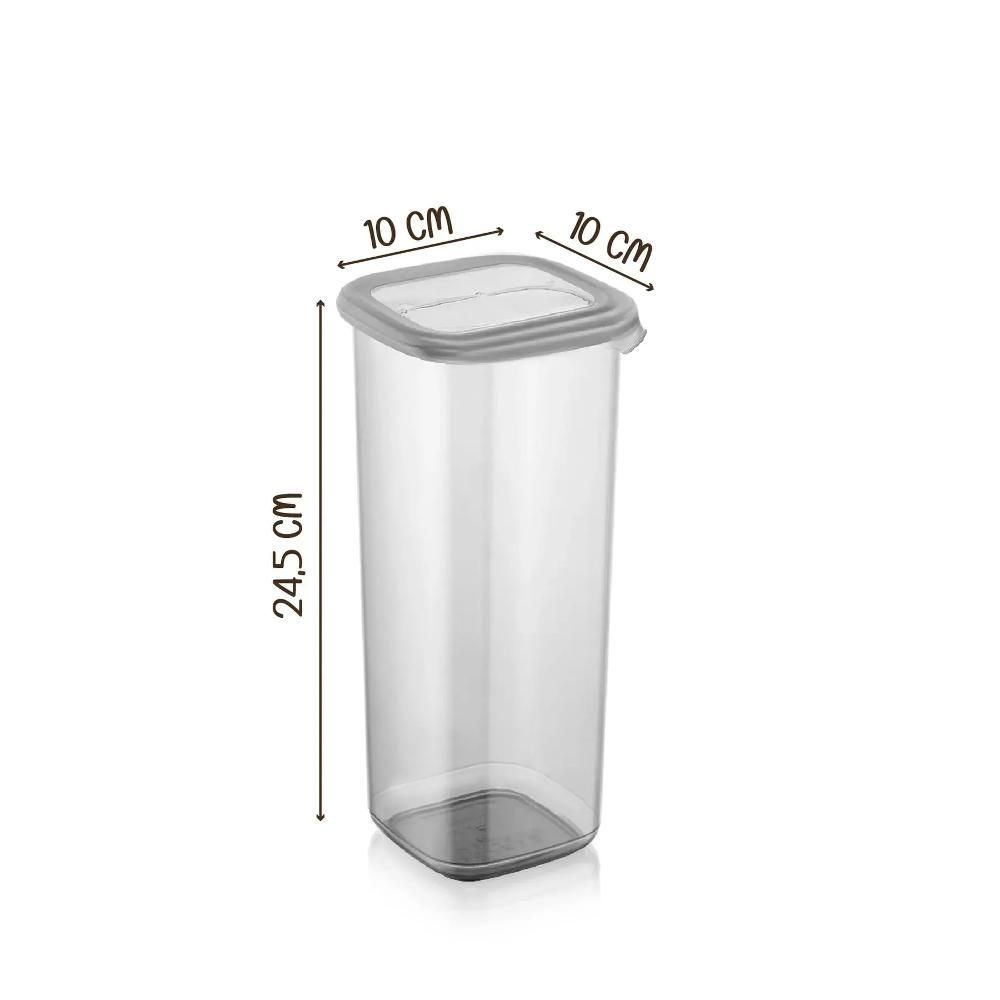Square Food Storage Container Set of 12 With Jumbo Size Label 1750 ml - Hard Lid