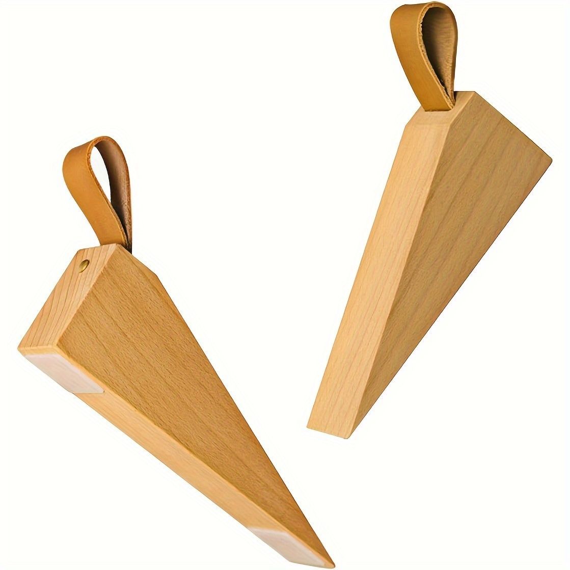2 Pack Door Stopper Sturdy Solid Wood Door Stop for Living Room Bedroom Bathroom