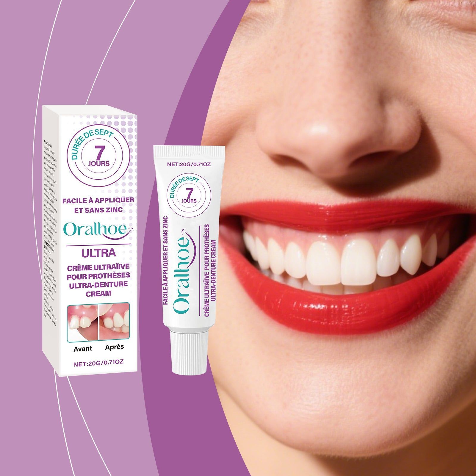 Ultimate Denture Fixation Adhesive, Long-Lasting, Comfortable, Smile Boost ,20g