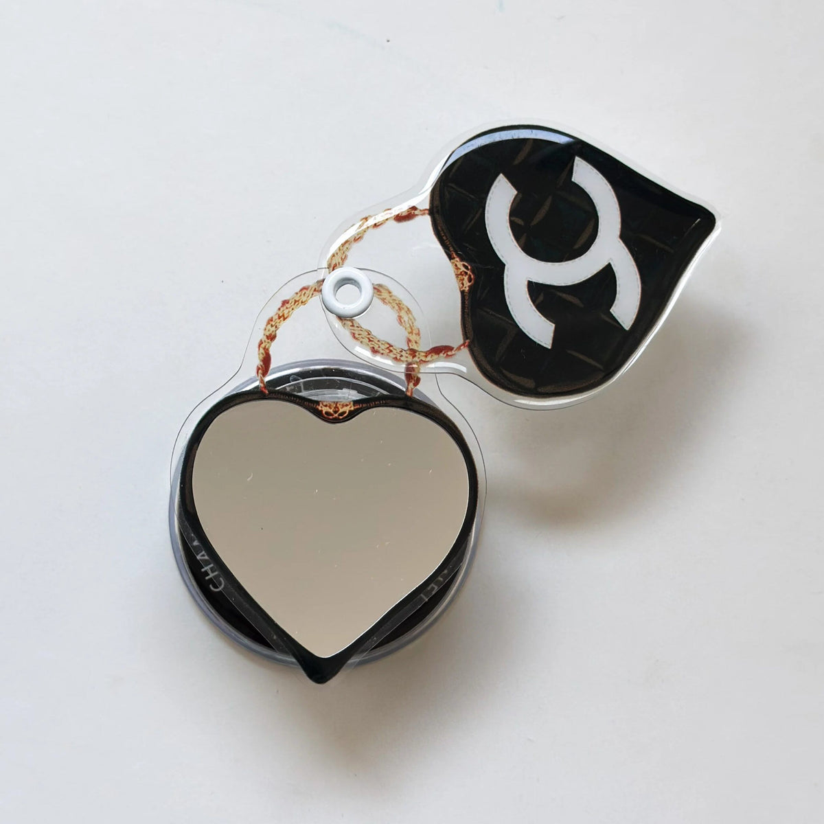 Chanel Black Heart Mirror Magsafe Phone Grip