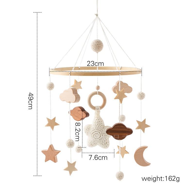 Baby Mobile Wooden Baby Crib Mobile Toy Baby Room Hanging Bed Boho Crib Mobile