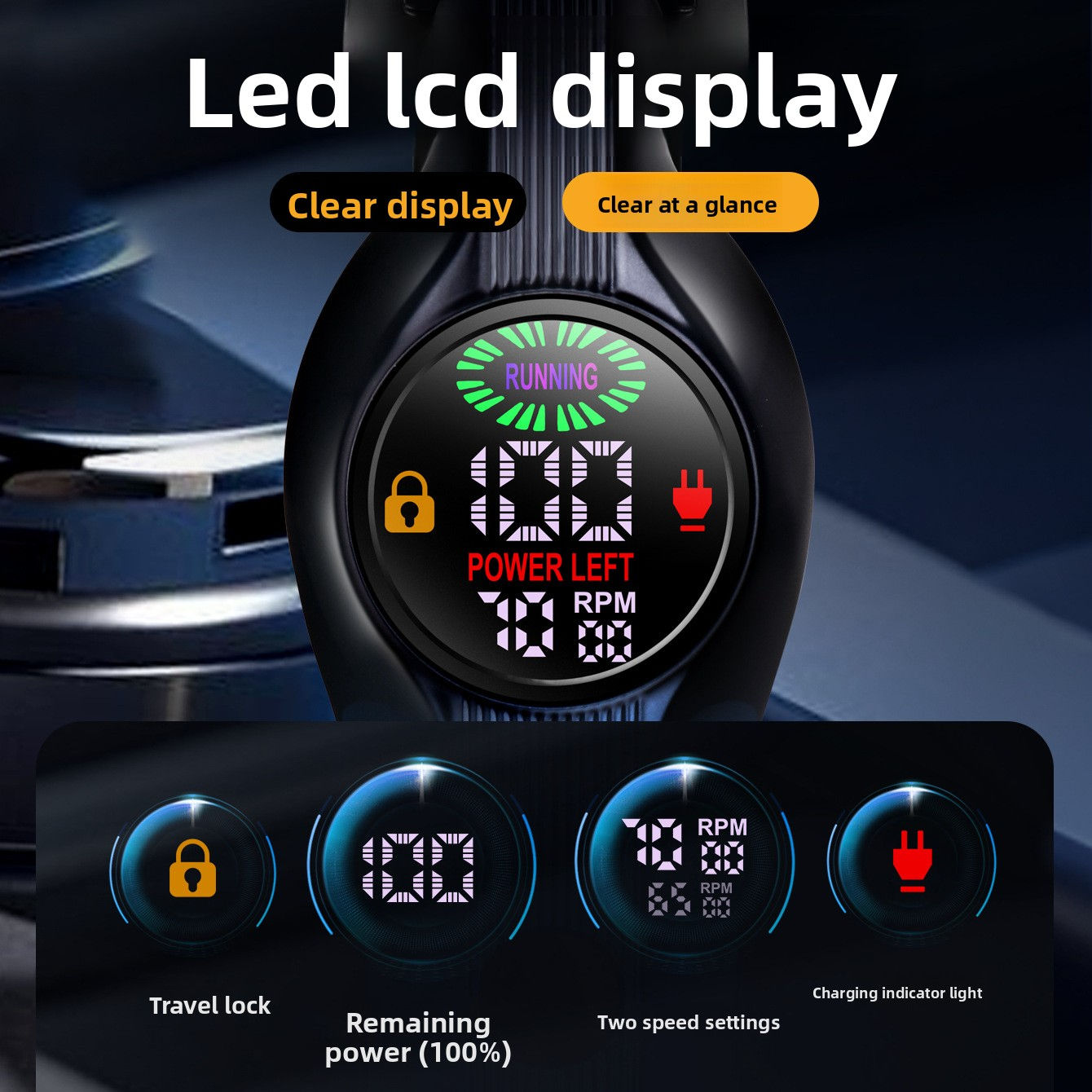 KN-1195 Hair Clipper with LED Display, USB Rechargeable