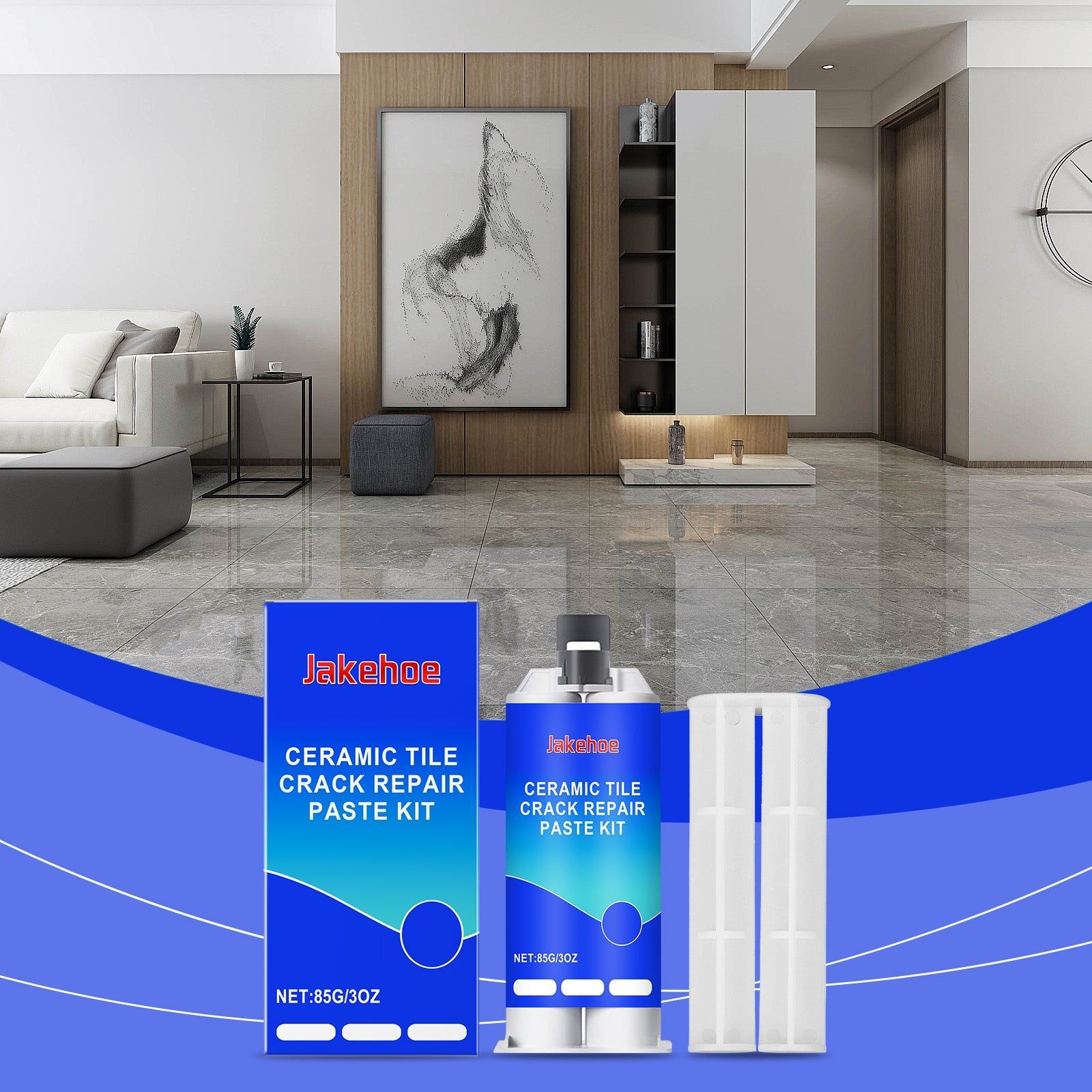 Fast Tile Repair Adhesive, Scratch and Crack Fix for Marble, Stone, Household ,1set