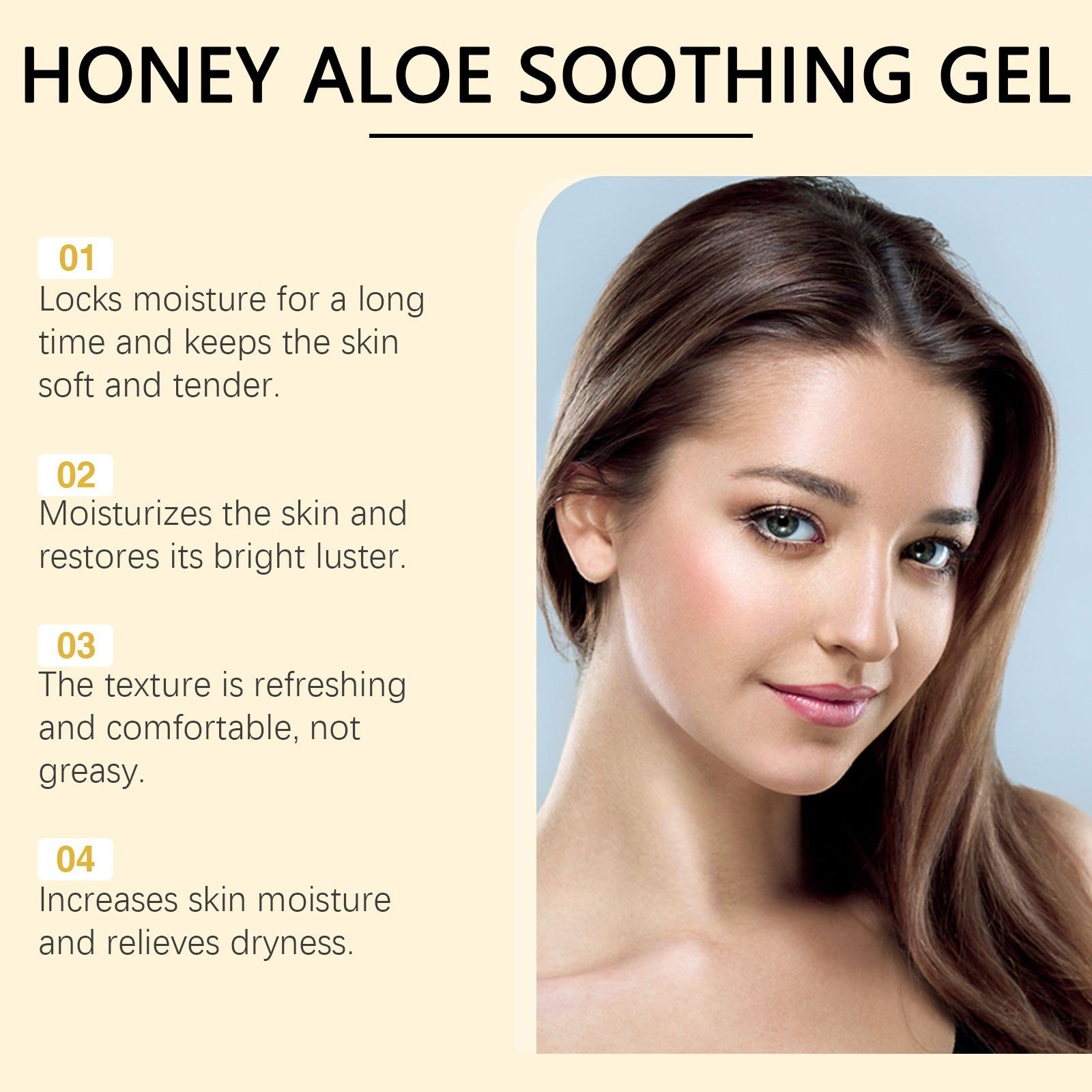 Aloe Vera Honey Facial Care Gel, Hydrating, Soothing, Moisturizing, All Skin ,100g