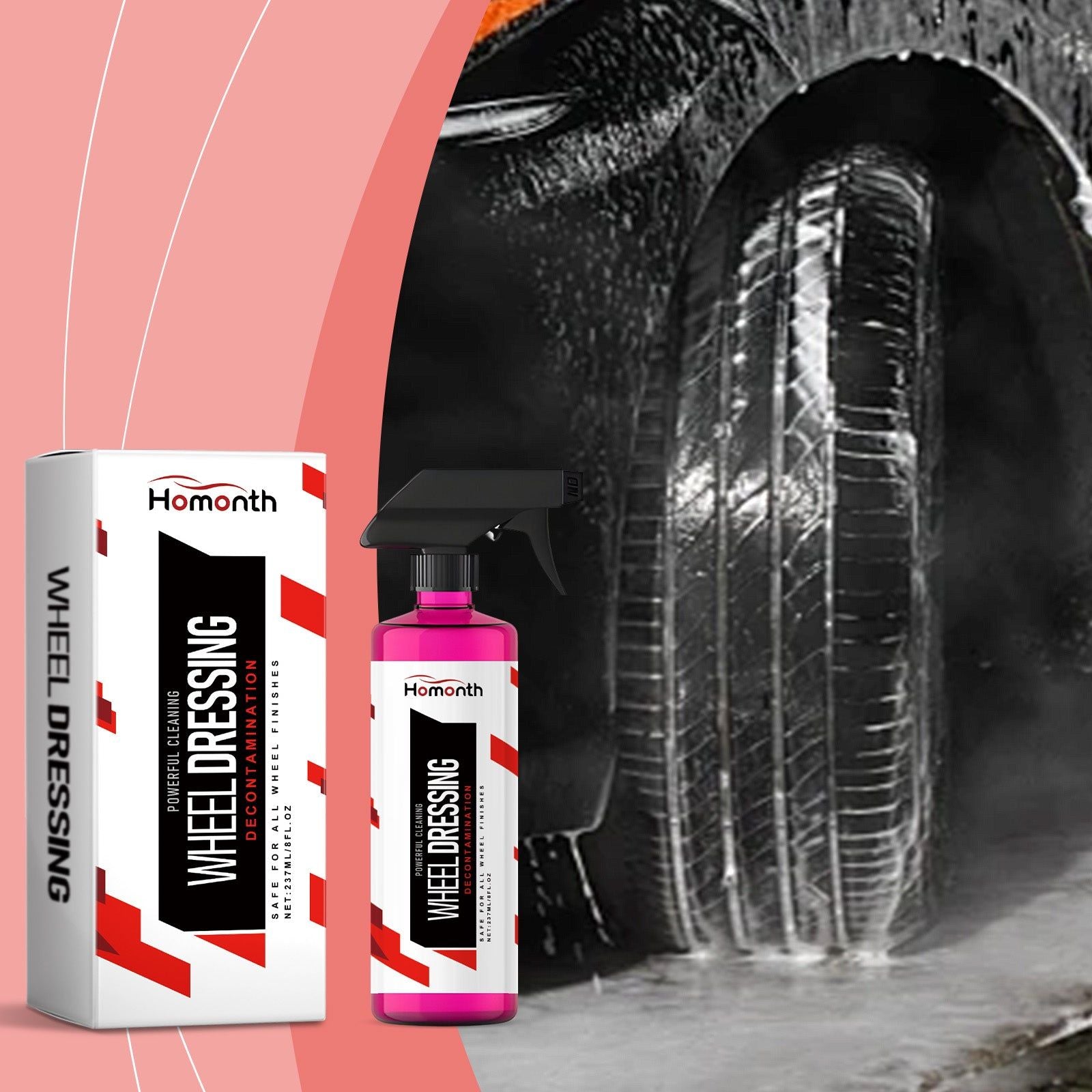 Car Wheel Cleaner, Tire Shine, Easy Car Cleaning, SUV & Car Detailing, Long-lasting Brightness ,237ml