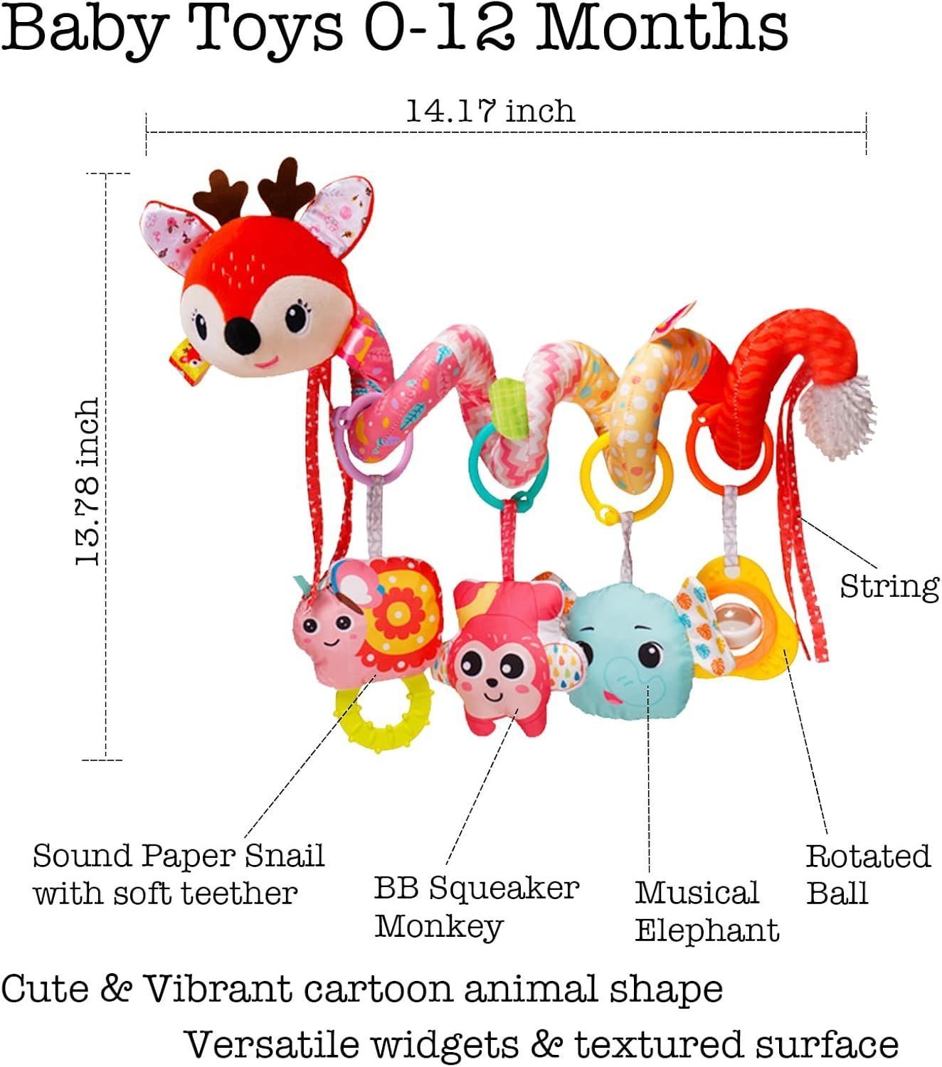 Stroller Toys Car Seat Toys for Babies 0-6 Months Infants Activity Spiral Hanging Crib Toy Gift