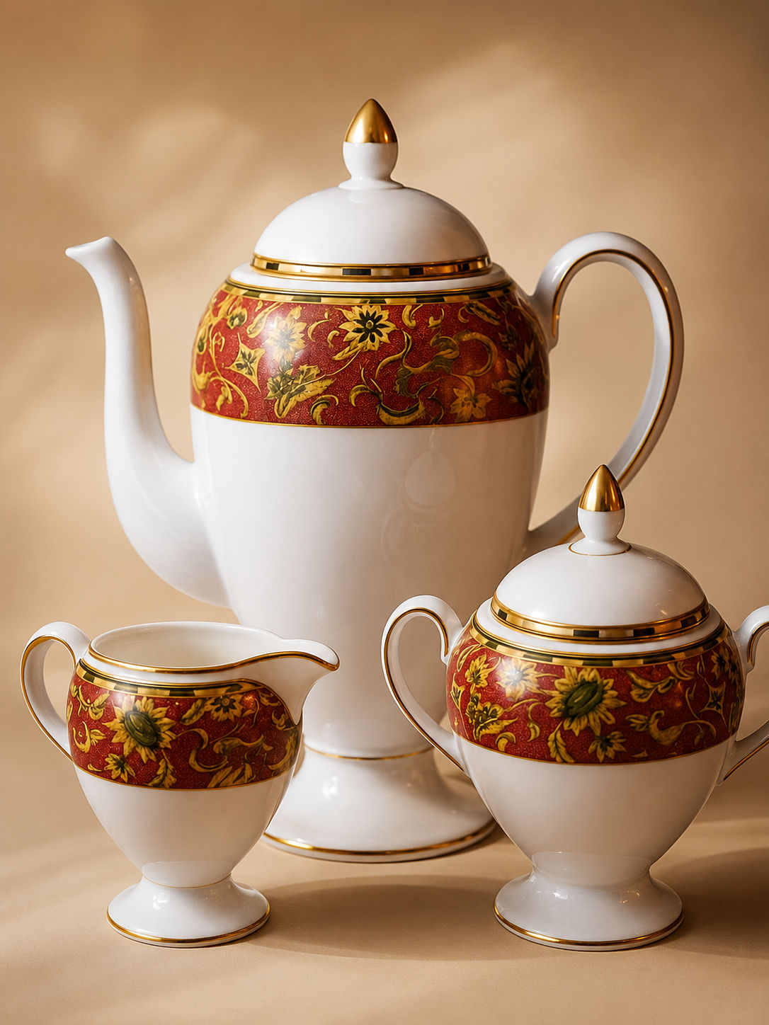 Antique Arch Wedgwood-Style Tea Set (3 Pieces)