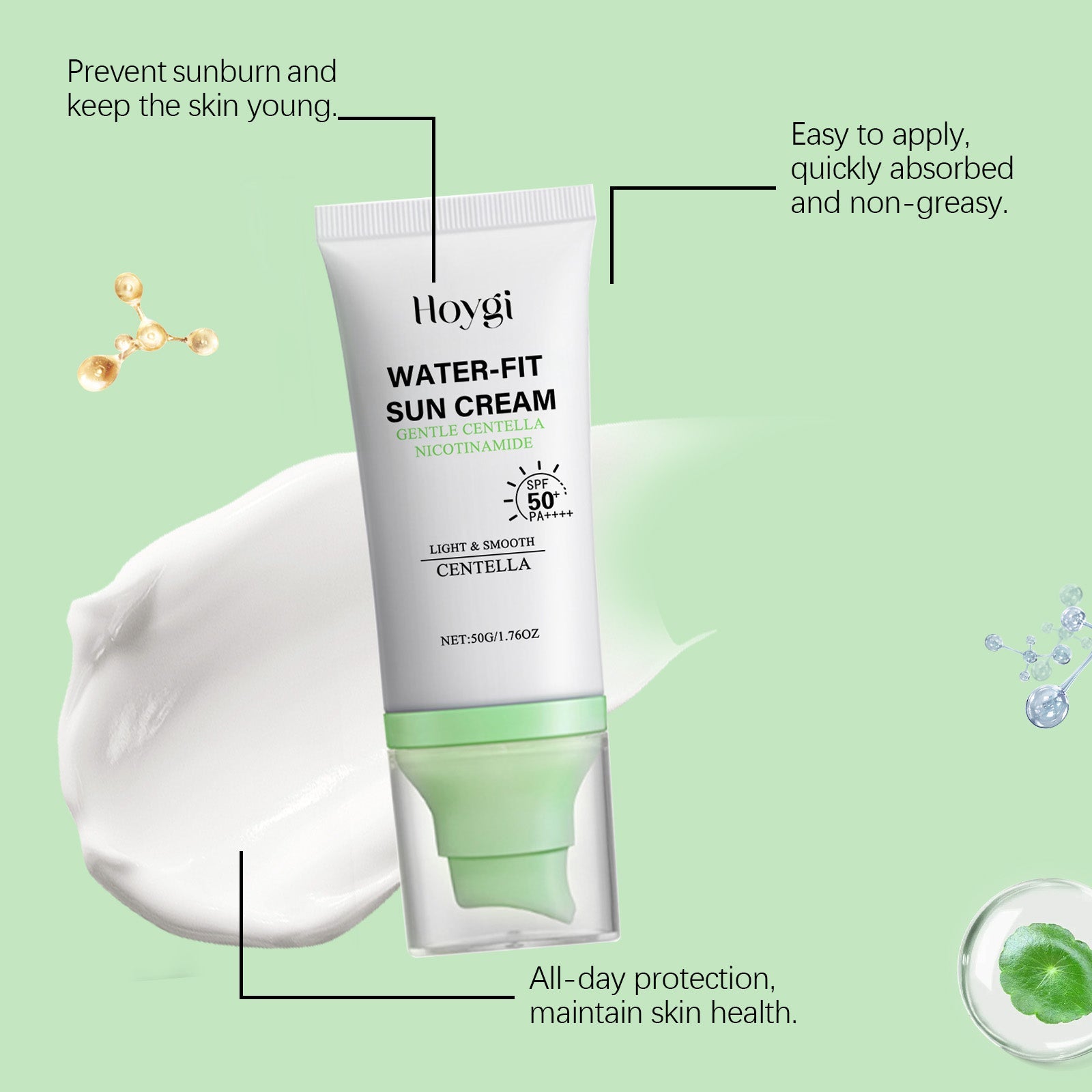 Centella Hydra Protective Cream, SPF 50, Skin Care, Moisturizer, Brightening ,50g
