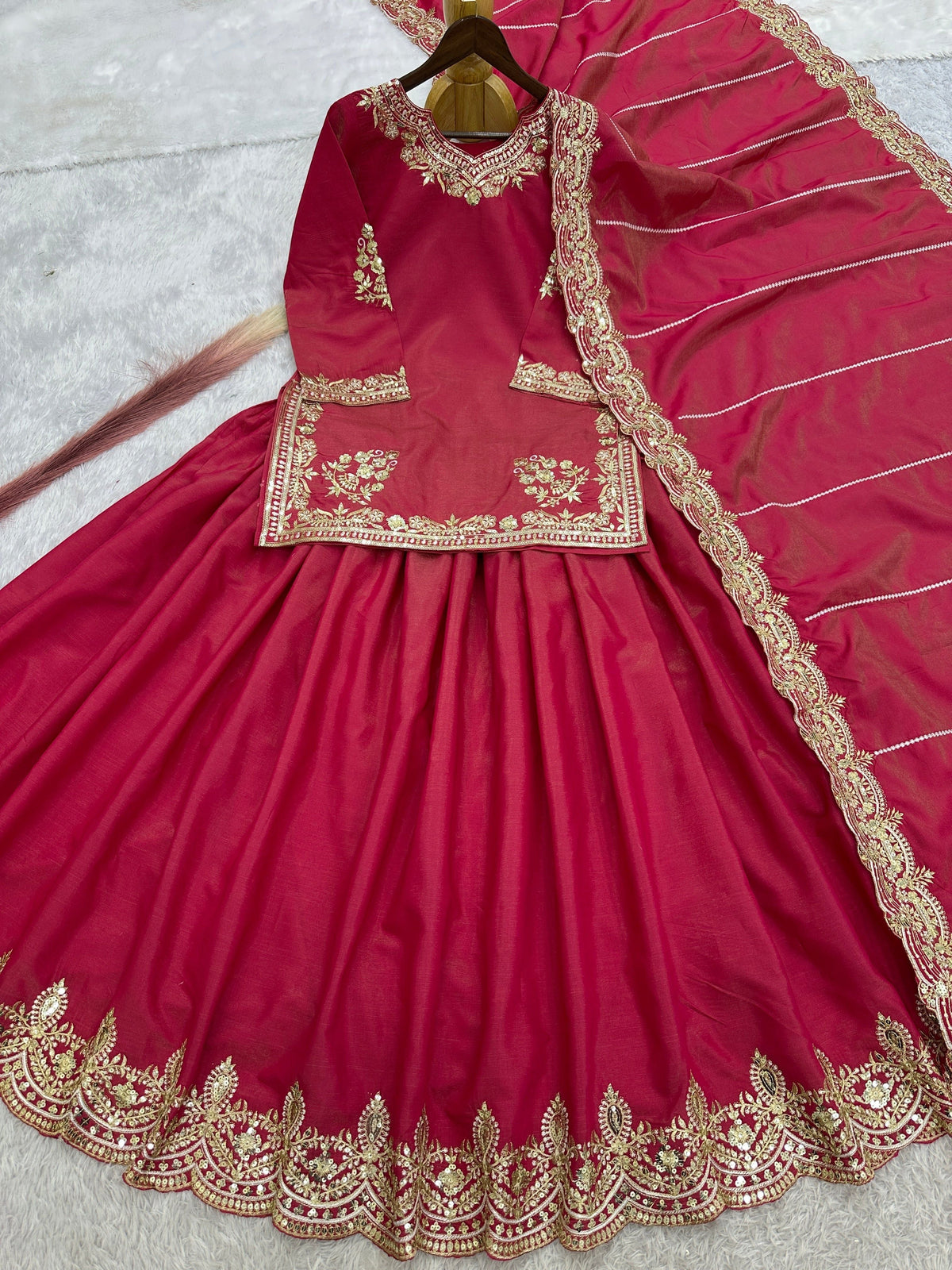 Fab Zone Beautiful Top - Lehenga With Embroidery And Sequins Work