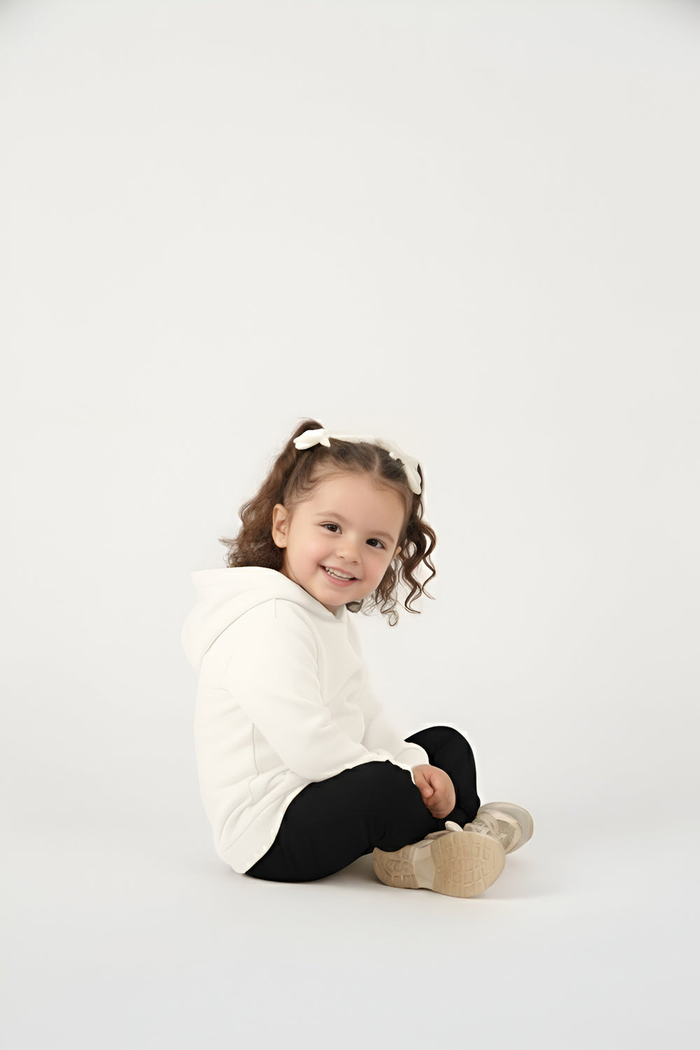 سترة أطفال كلاسيكية كبيرة الحجم من MULU - أبيض