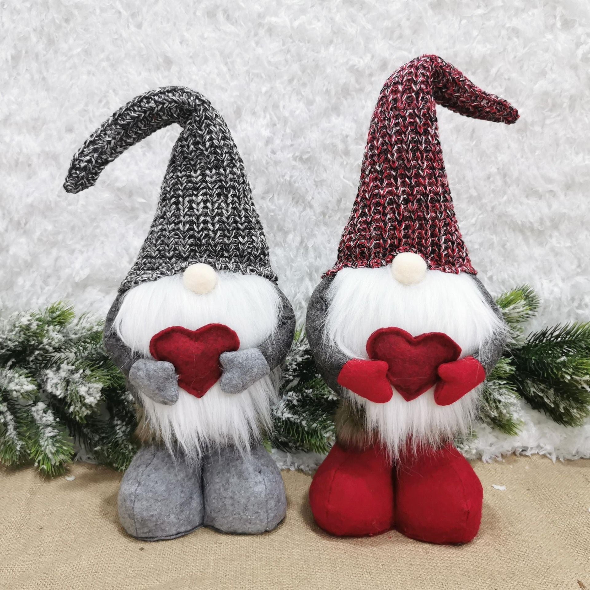 2pcs Valentines Day Decorations Knitted Retractable Faceless Doll Gift Gnome Doll Ornaments