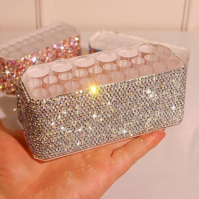 Rhinestone Makeup Brush Holder Pen Organizer Display Stand for Eyebrow Pencils