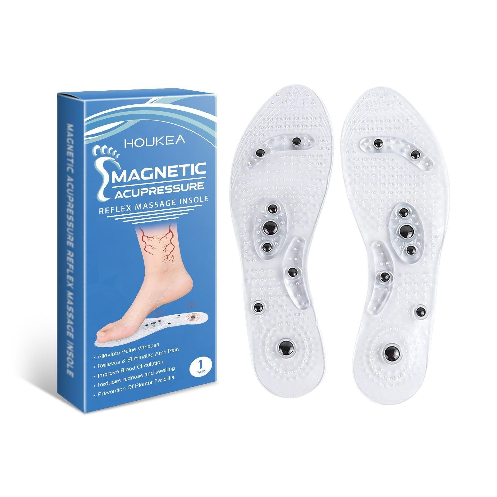 Comfortable Magnetic Massage Insoles for Foot Care, Relieve Pain, Boost Circulation ,1 pair
