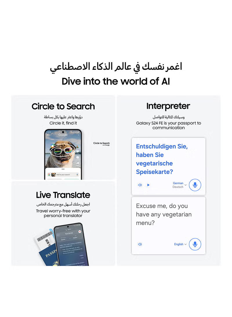 Galaxy S24 FE Dual SIM Graphite 8GB RAM 256GB 5G - Middle East Version