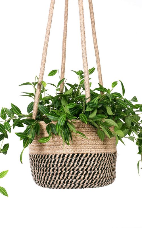 Jute Rope Woven Indoor Plant Hanging Holder For Decor