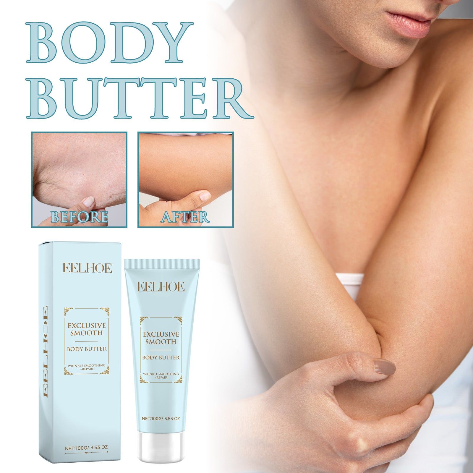 Body Butter, Hydrating Firming Moisturizer, Reduces Fine Lines, Brightens Skin ,100g