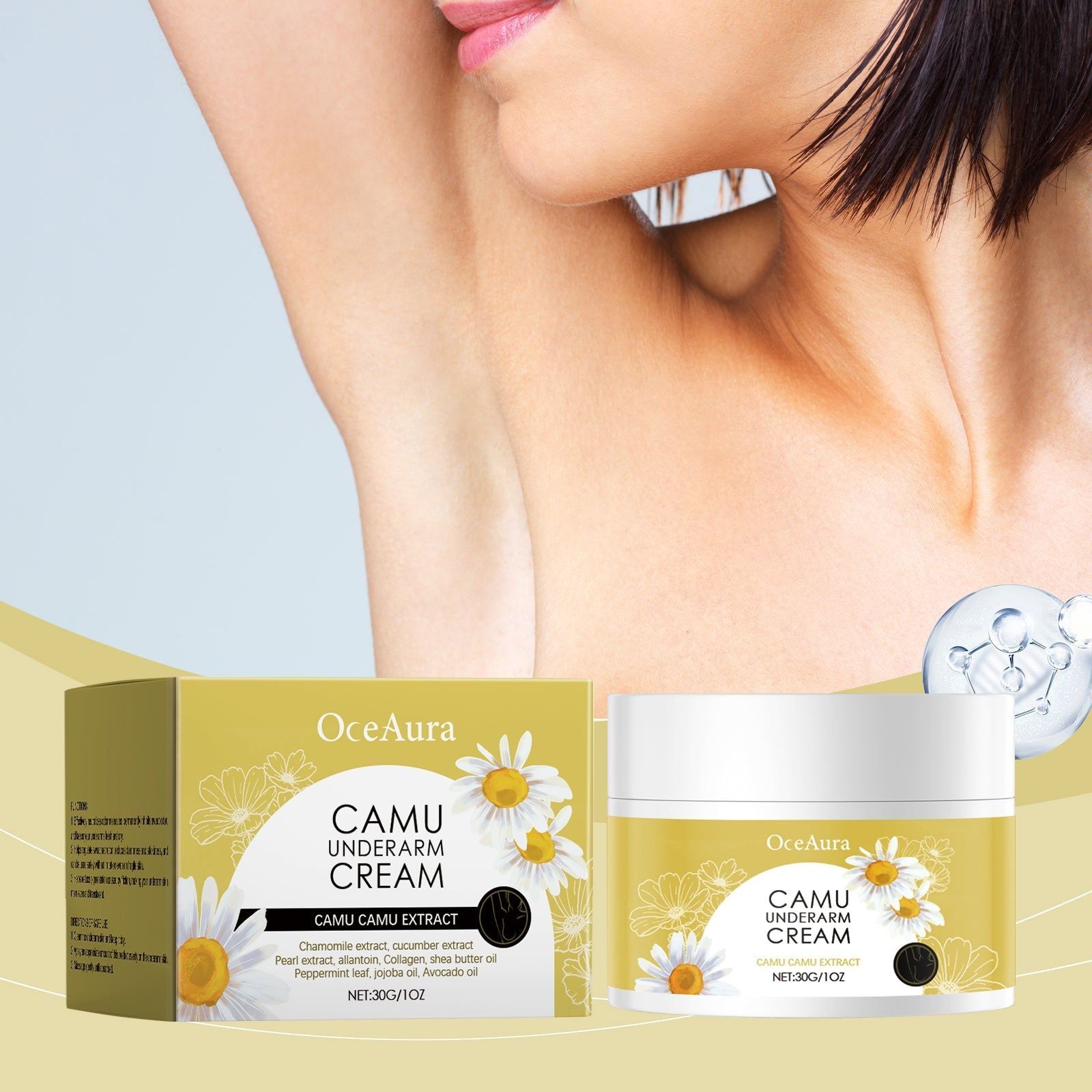 Body Care Cream, Gently Neutralizes Odor, Long-Lasting Freshness, Daily Body Cleansing ,30g