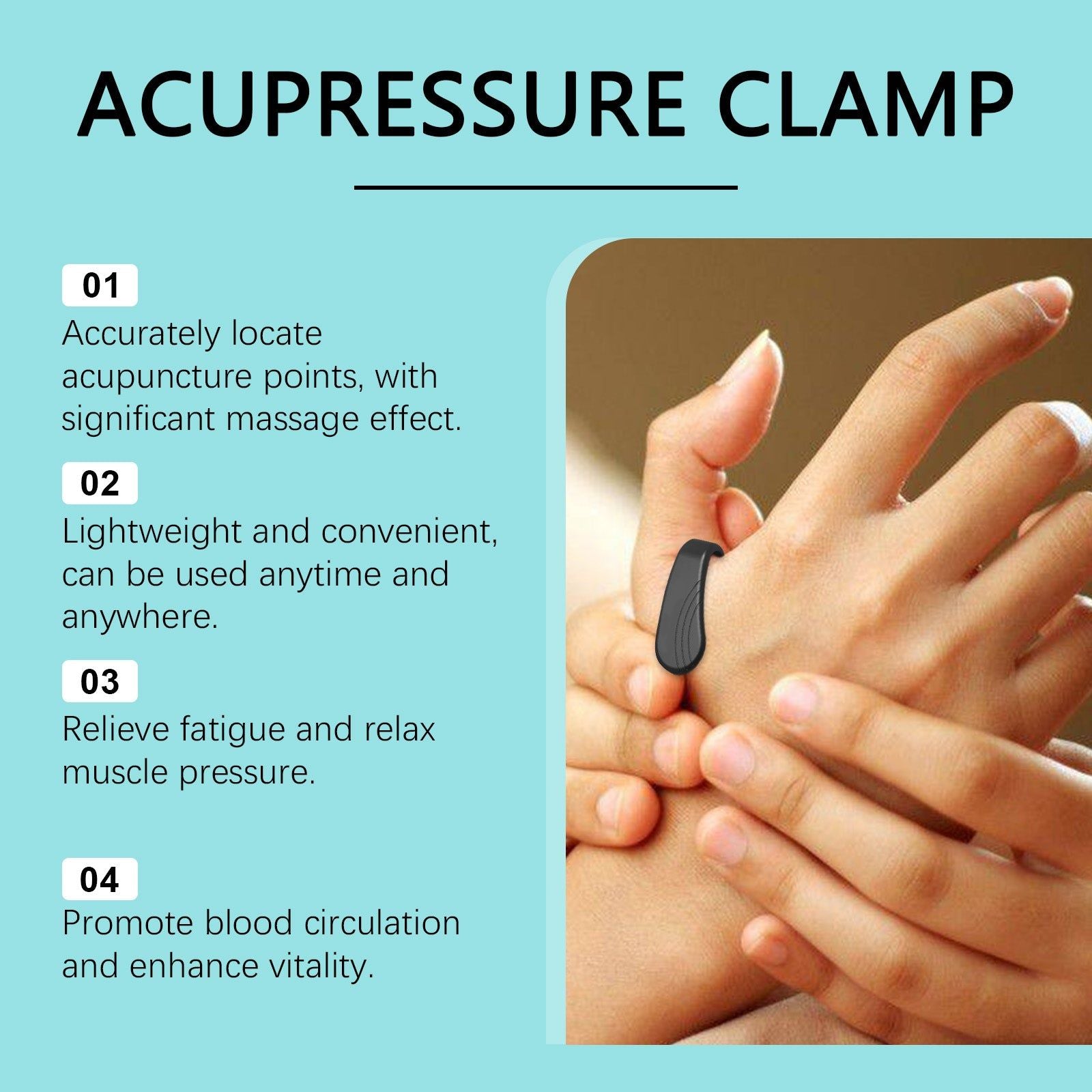 Body Care Clip, Hand Acupressure Relief, Pain Relief, Fatigue Recovery ,1Pair