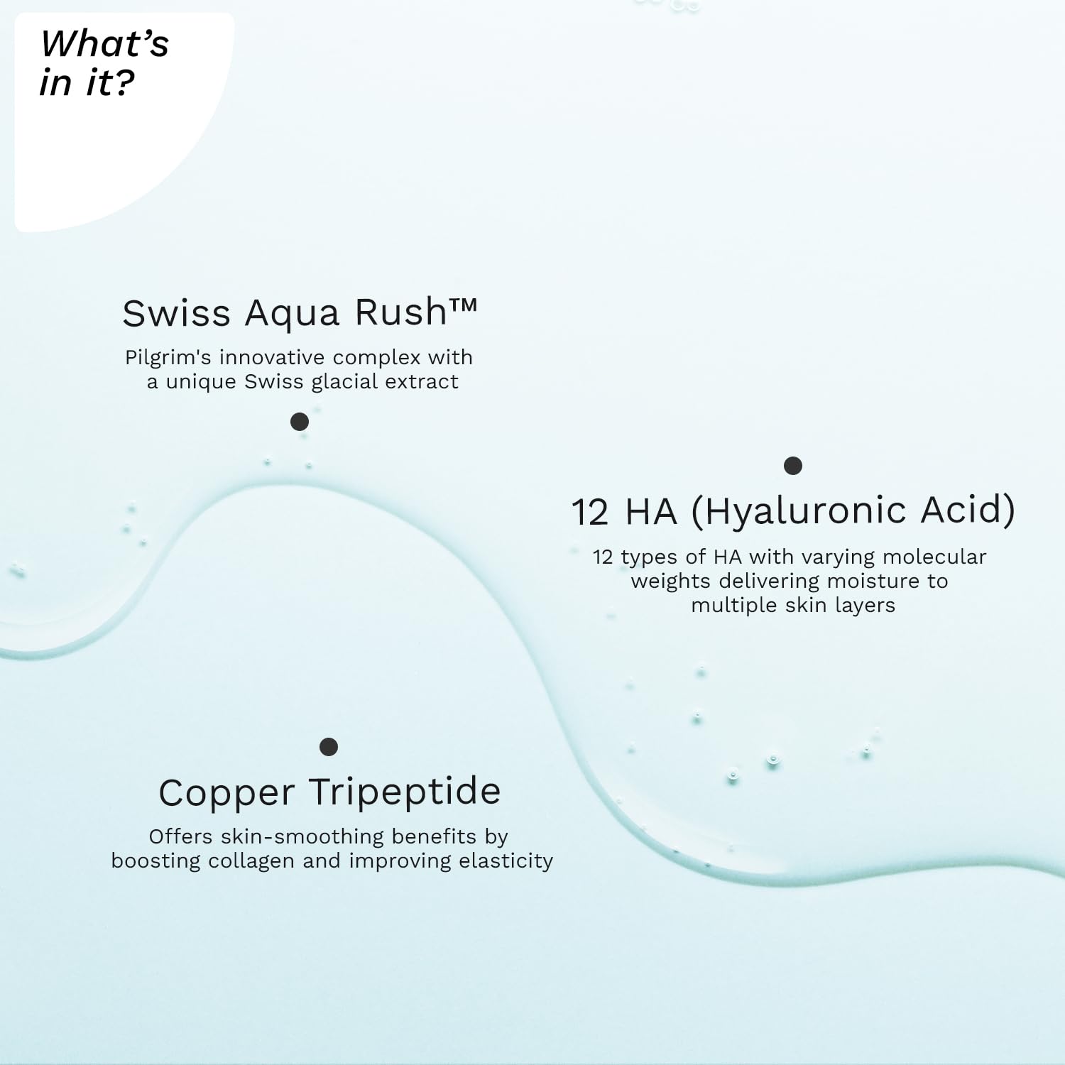 Pilgrim Swiss Aqua Rush 12 HA Serum (hyaluronic acid) with Hydration Burst Beads