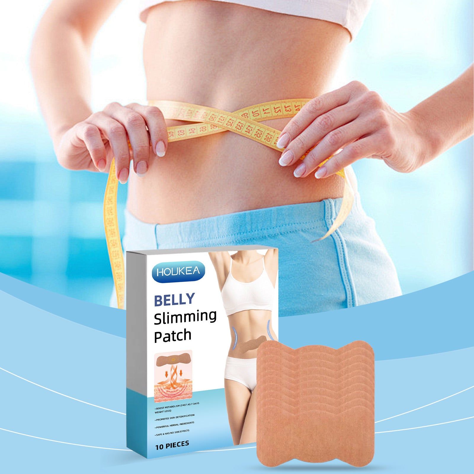 Belly Toning Patch, Slimming & Firming Body Care, Natural Fat Burner, Easy to Use ,10pcs