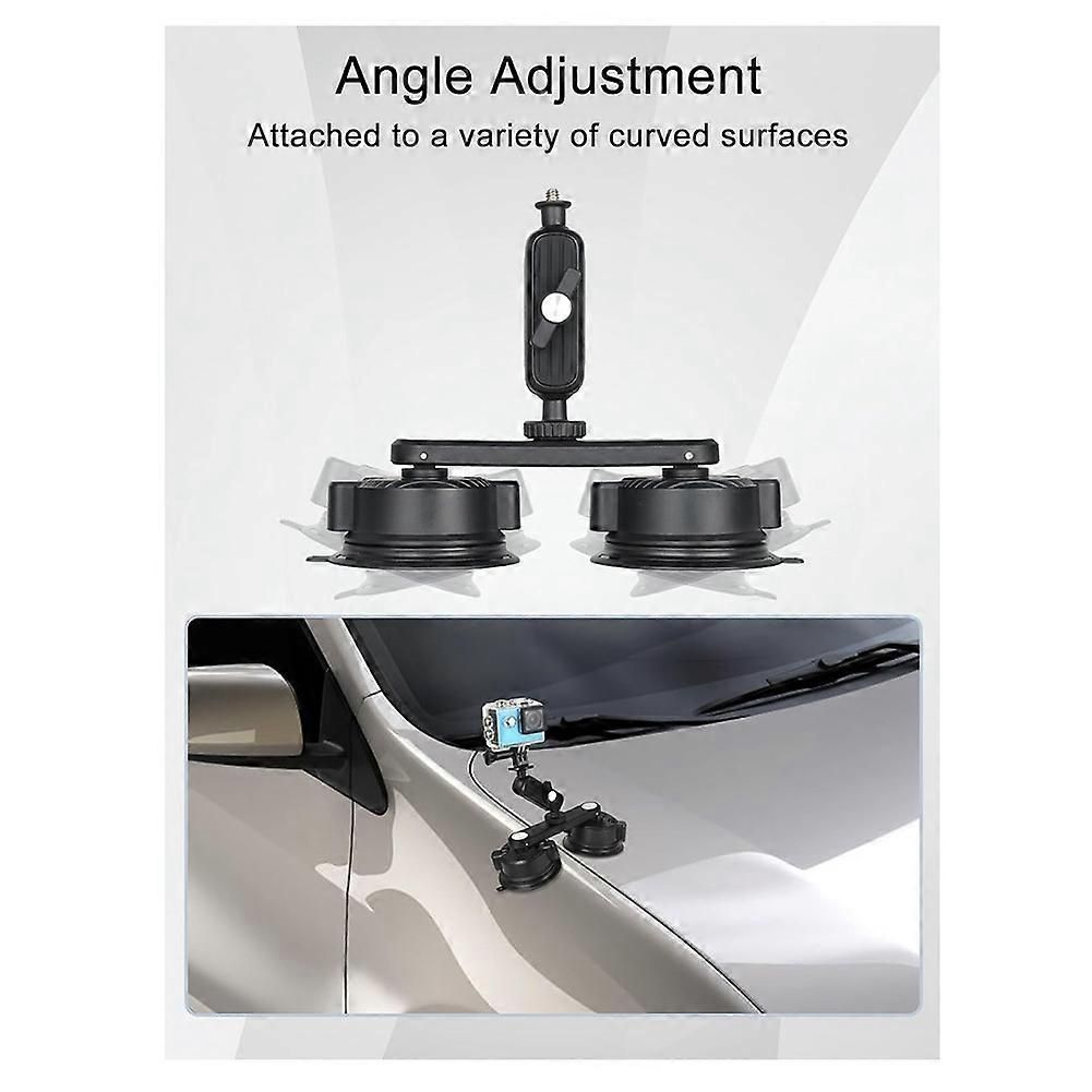 Suction Cup Mount for GoPro,Camera Car Mount on Car Window, Windshield 360° Rotation Double Suction Cup Mount