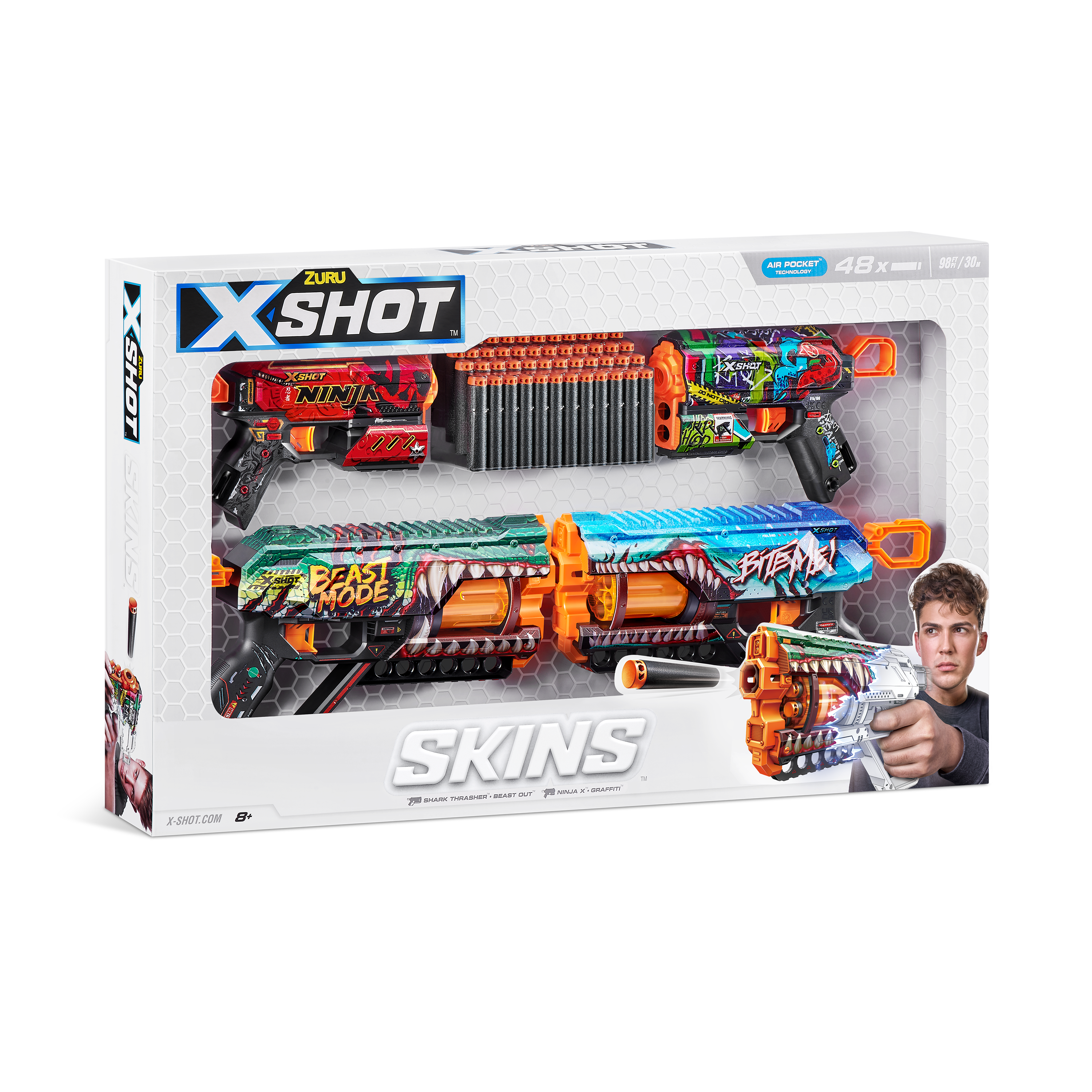 X-Shot Skins Combo Pack [2pk Griefer/2pk Flux]