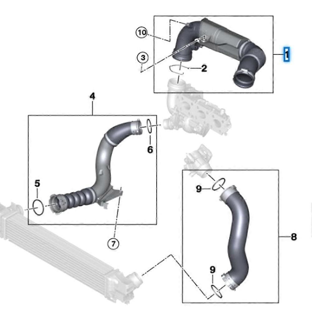 13717619268 Turbocharged Intake Filtered Air Pipe Intake Resonance Box for BMW F39 F45 F46 MINI F55 F56 7619268
