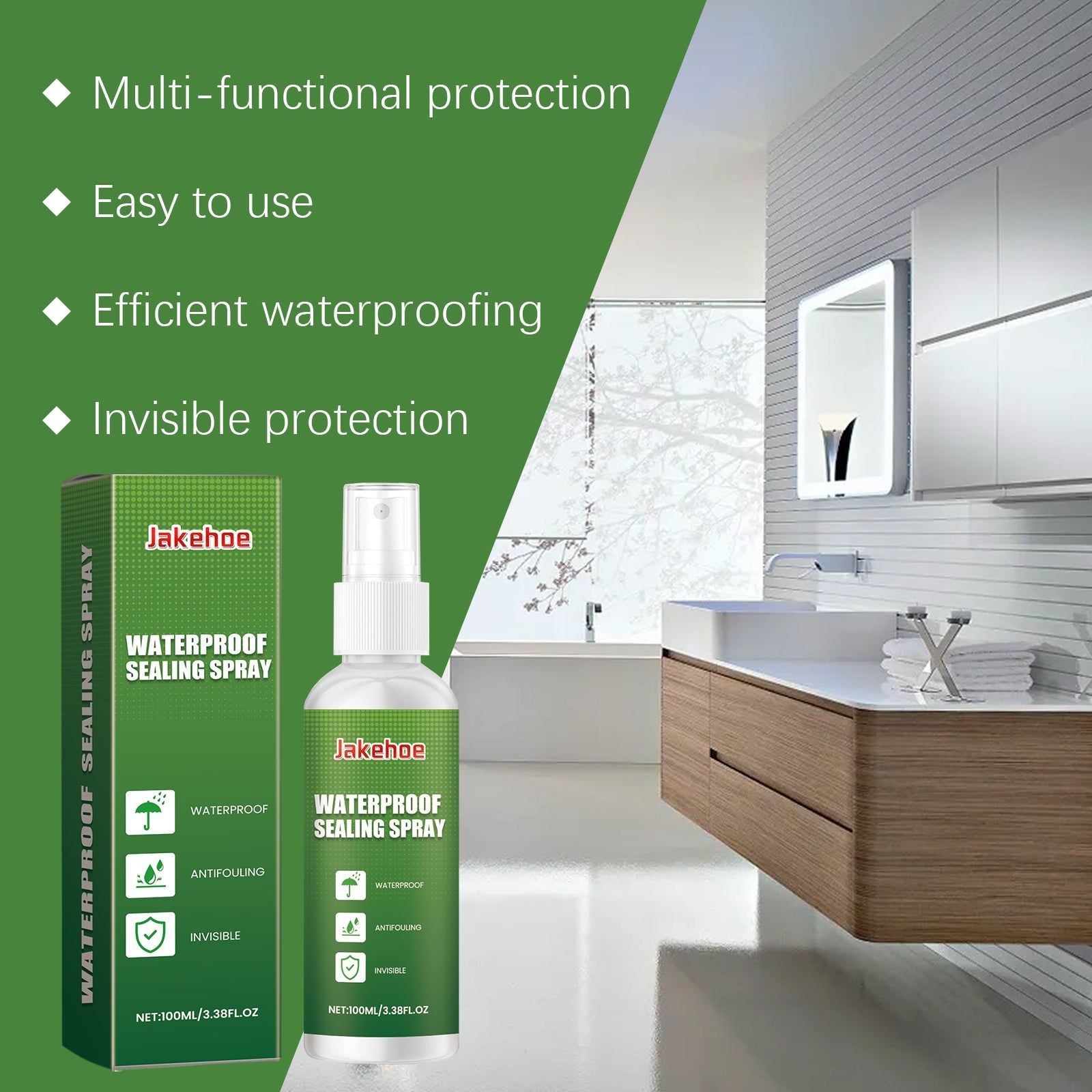 Ultimate Waterproof Seal Spray, Invisible, Quick Fix, Leakproof, Household Repair ,100ml