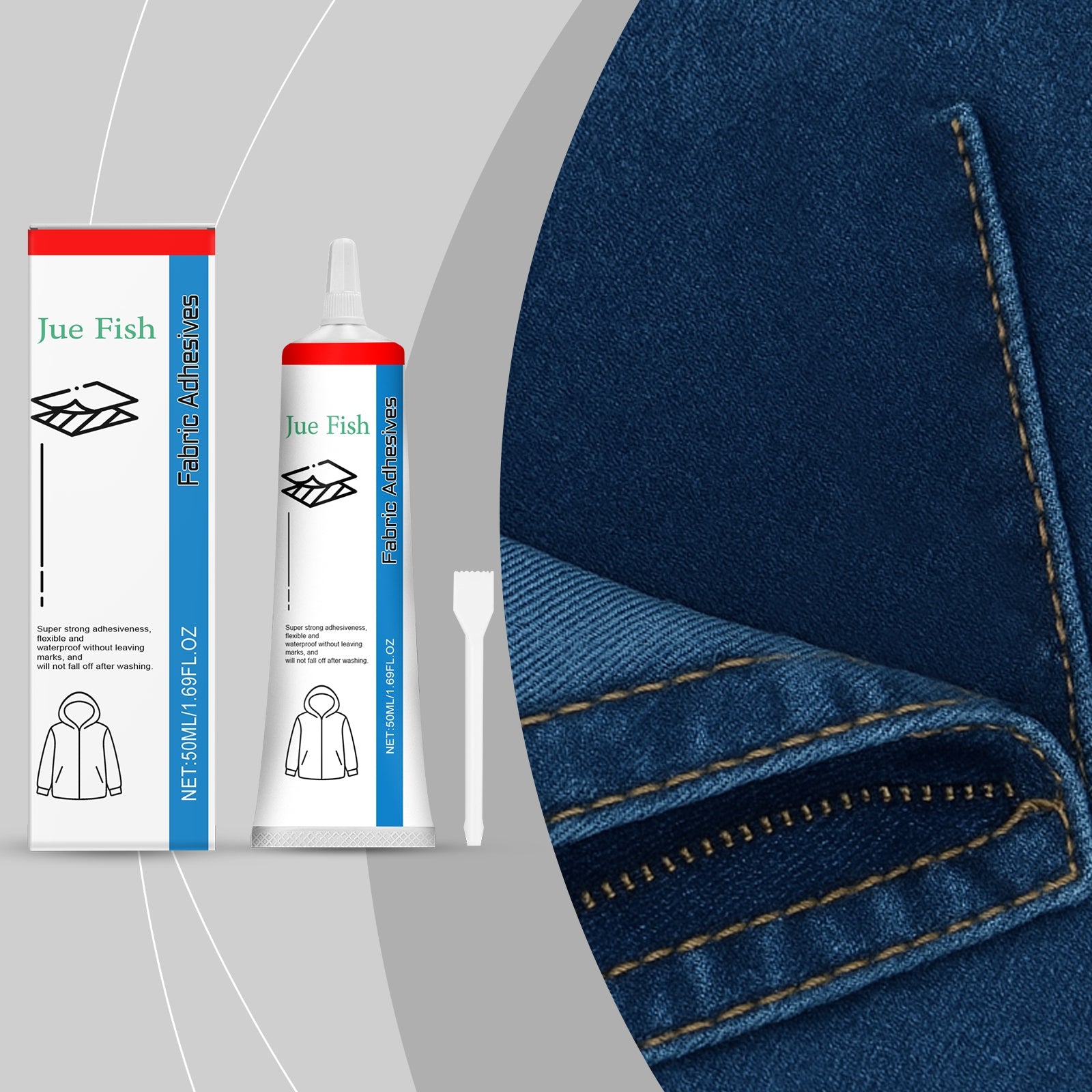 Transparent Fabric Adhesive, Waterproof Seamless Bond, Strong Long-lasting Fix ,1set