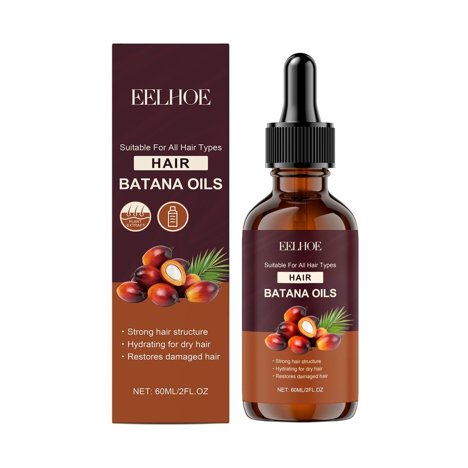 Batana Hair Oil for Soft, Smooth, Nourished Hair, Hydrating Hair Care Essence ,60ml
