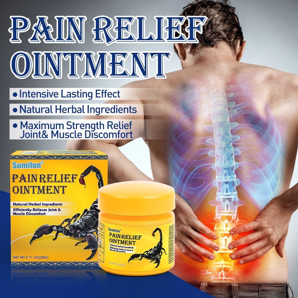 Sumifun Scorpion Venom Pain Relief Ointment, 20g - Natural Herbal Balm for Joint & Muscle Discomfort Relief