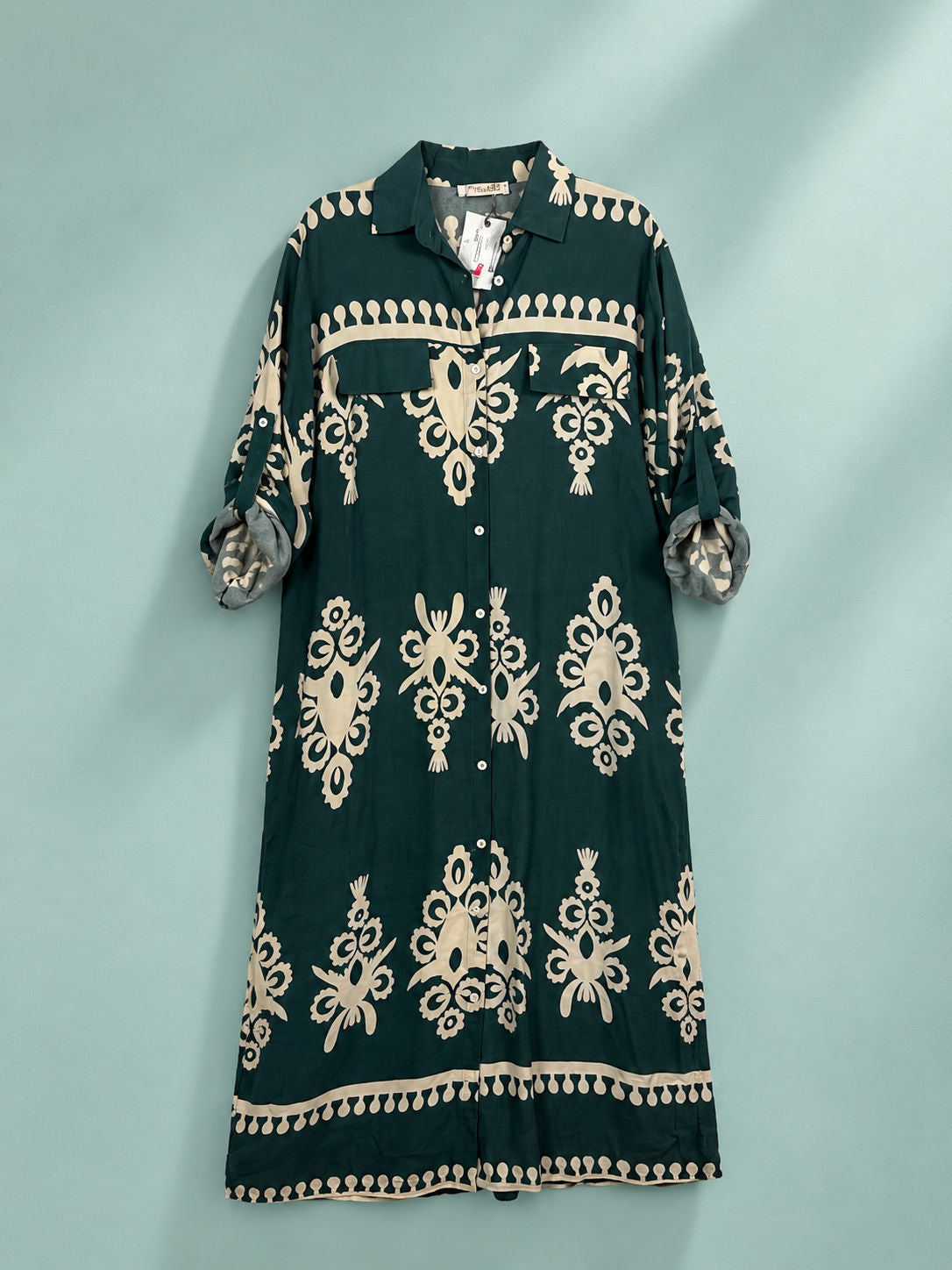 Tendresse Boutique Green Long-Sleeve Dress