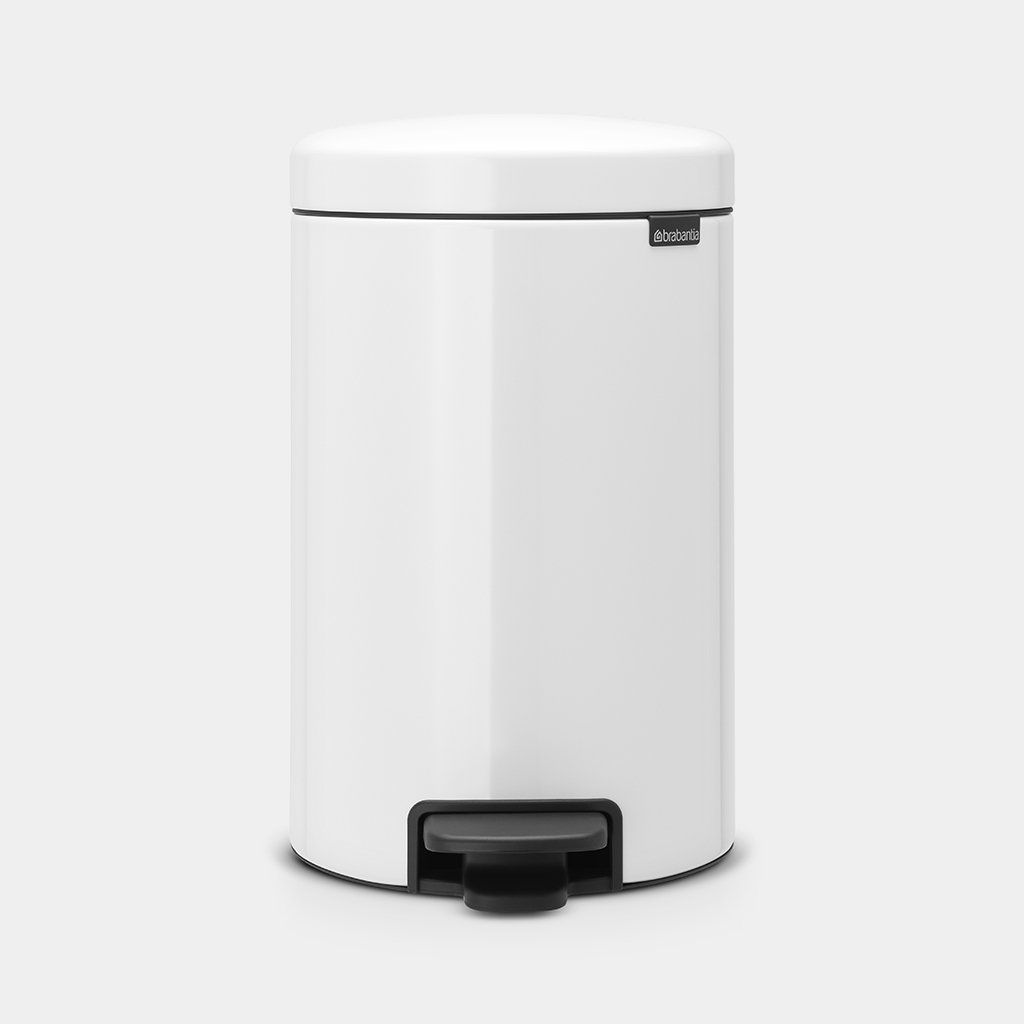 Brabantia 111969 Pedal Bin,12L, Plastic inner Bucket White