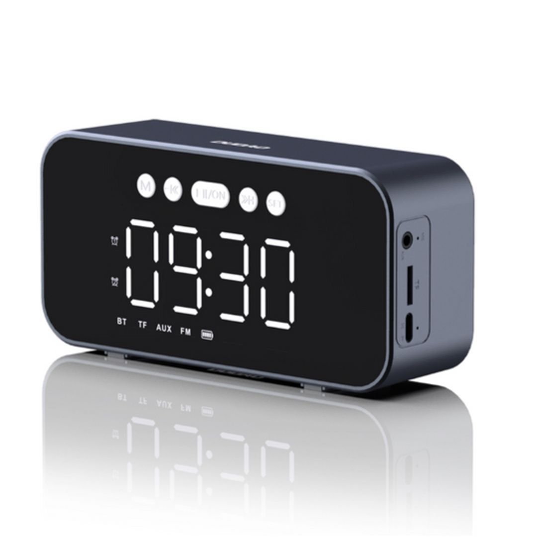 DUDAO Y17 Wireless Bluetooth Digital Clock Speaker, Silver