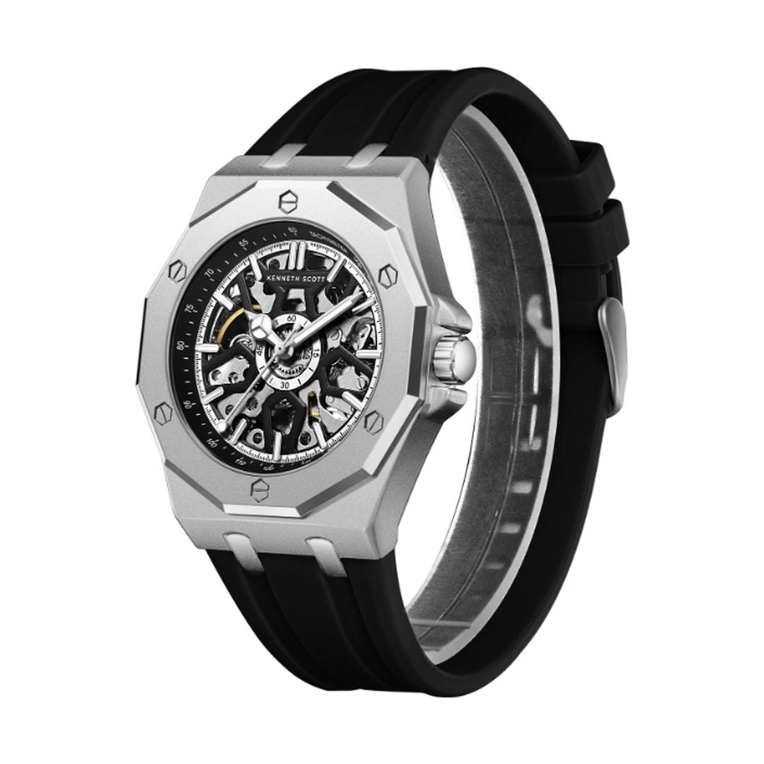 KENNETH SCOTT Men's Automatic Black Dial Watch, K25301 Series