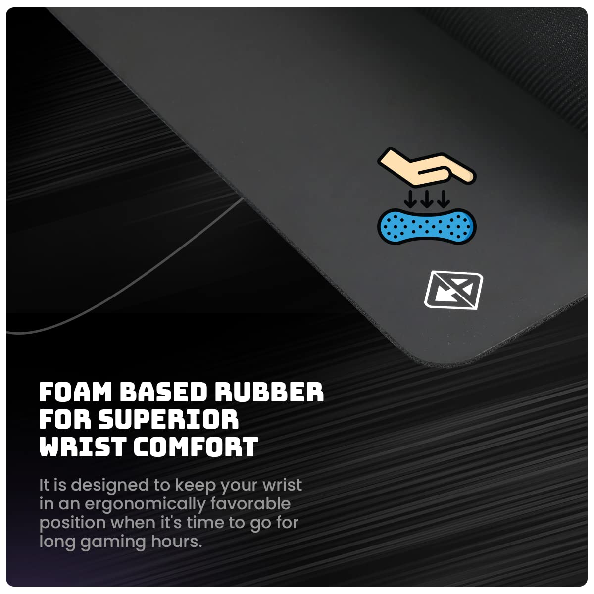 Blupebble Glide Air Optimized Ergonomic Mouse Pad, Black