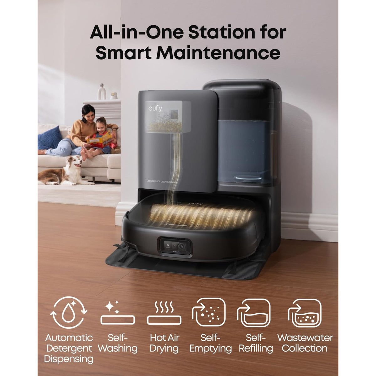 Anker eufy Omni E25 Robot Vacuum, Black