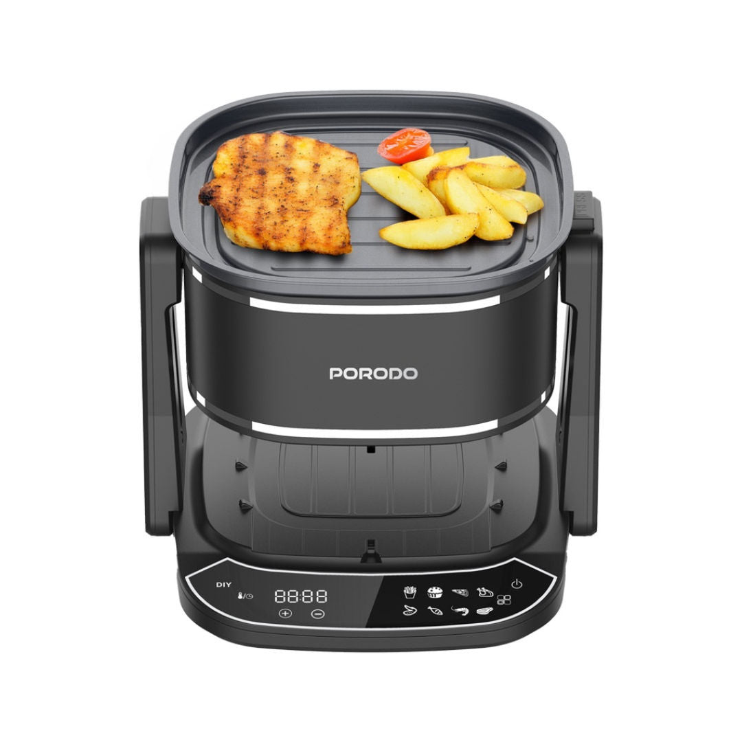 Porodo Lifestyle Dual Design Air Fryer & Grill, Black